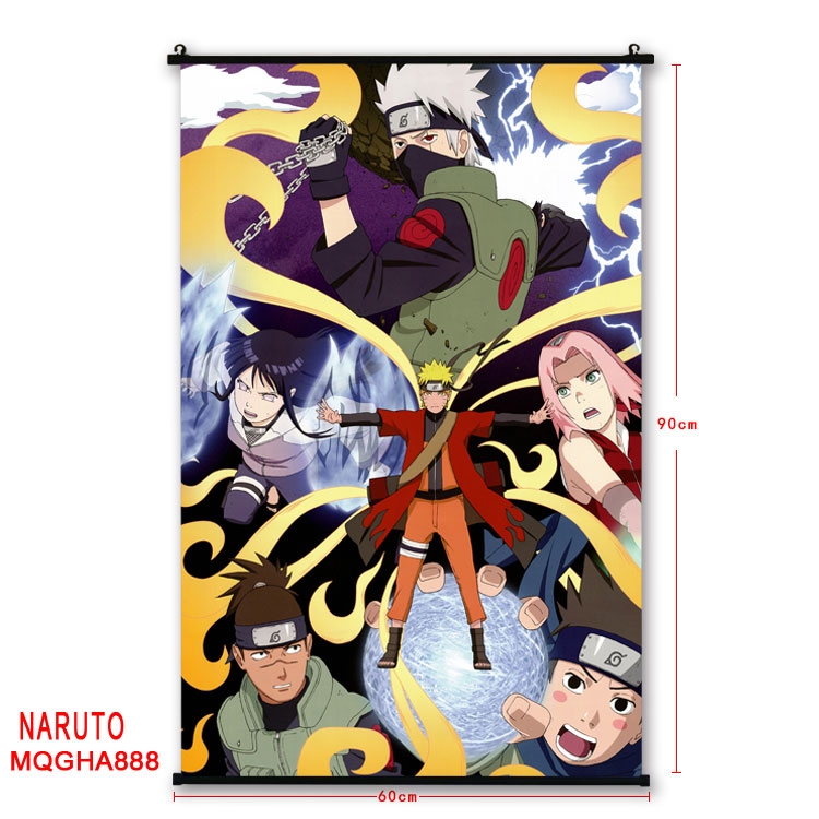 Naruto Anime plastic pole cloth painting Wall Scroll 60X90CM MQGHA888