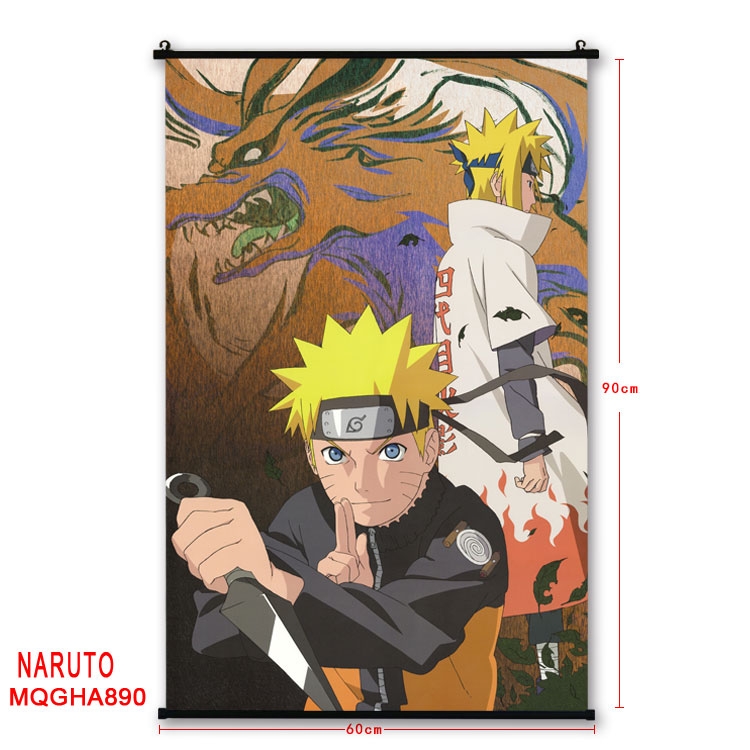 Naruto Anime plastic pole cloth painting Wall Scroll 60X90CM MQGHA890