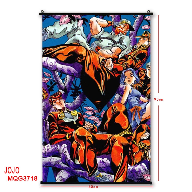 JoJos Bizarre Adventure Anime plastic pole cloth painting Wall Scroll 60X90CM  MQG3716