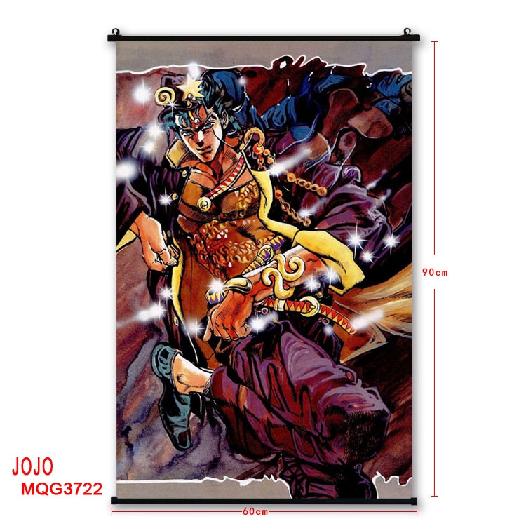 JoJos Bizarre Adventure Anime plastic pole cloth painting Wall Scroll 60X90CM  MQG3722