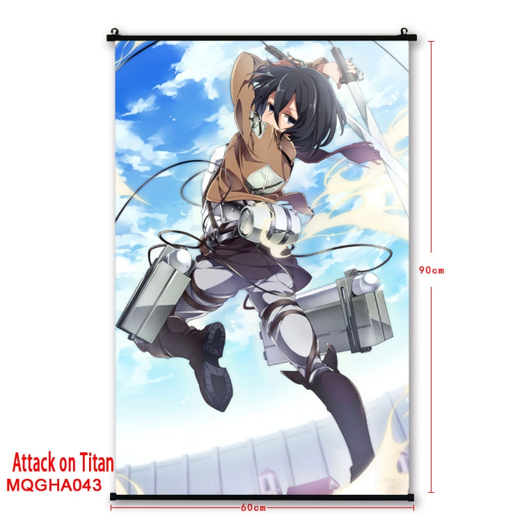 Shingeki no Kyojin Anime plastic pole cloth painting Wall Scroll 60X90CM MQGHA043