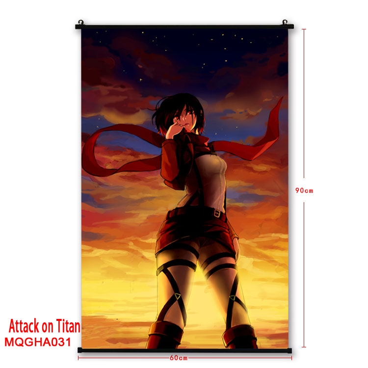 Shingeki no Kyojin Anime plastic pole cloth painting Wall Scroll 60X90CM MQGHA031