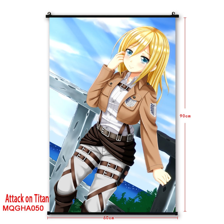 Shingeki no Kyojin Anime plastic pole cloth painting Wall Scroll 60X90CM MQGHA050