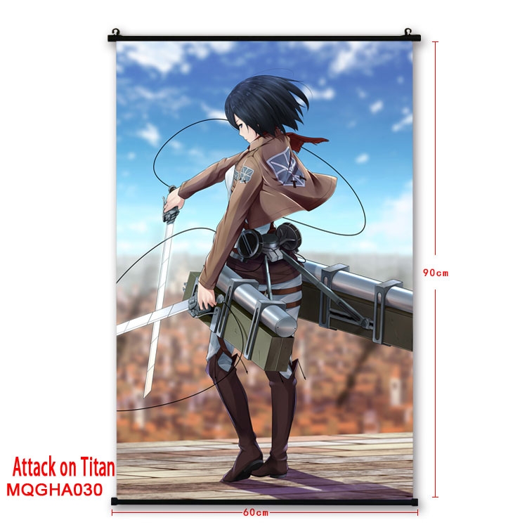 Shingeki no Kyojin Anime plastic pole cloth painting Wall Scroll 60X90CM MQGHA030