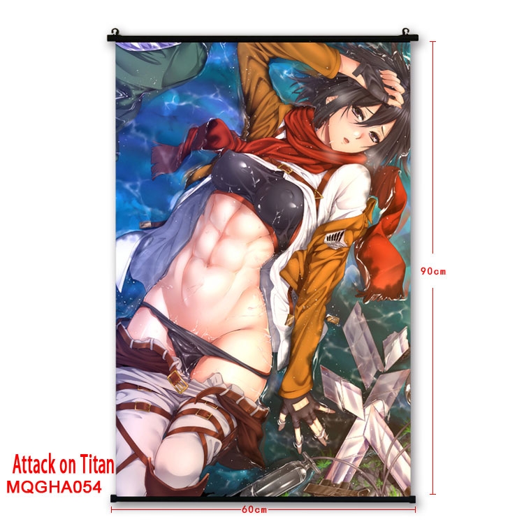 Shingeki no Kyojin Anime plastic pole cloth painting Wall Scroll 60X90CM MQGHA054