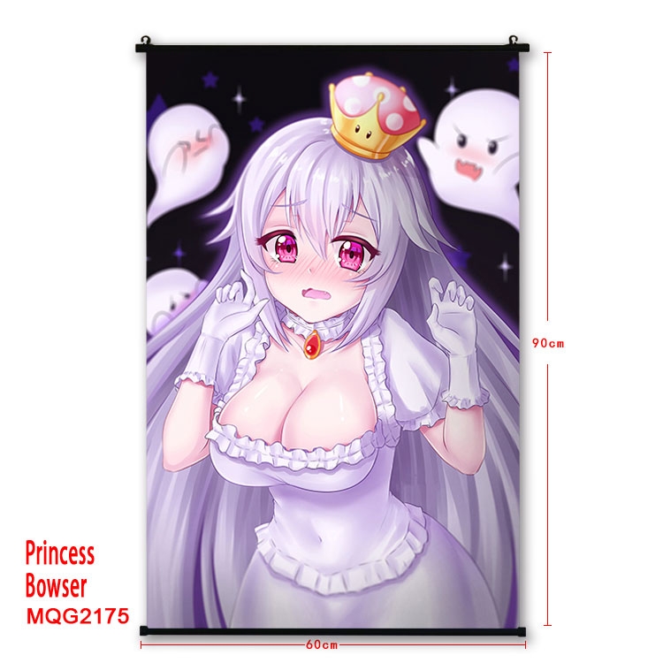 Princess Bowser Anime plastic pole cloth painting Wall Scroll 60X90CM MQG2175