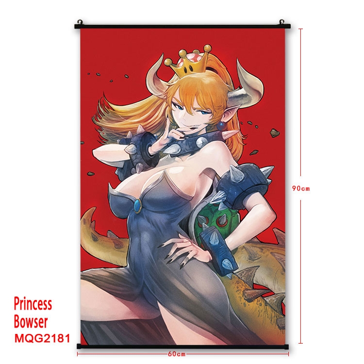 Princess Bowser Anime plastic pole cloth painting Wall Scroll 60X90CM MQG2181