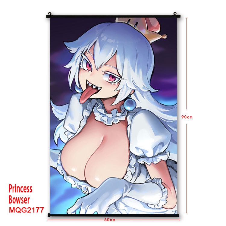 Princess Bowser Anime plastic pole cloth painting Wall Scroll 60X90CM MQG2177