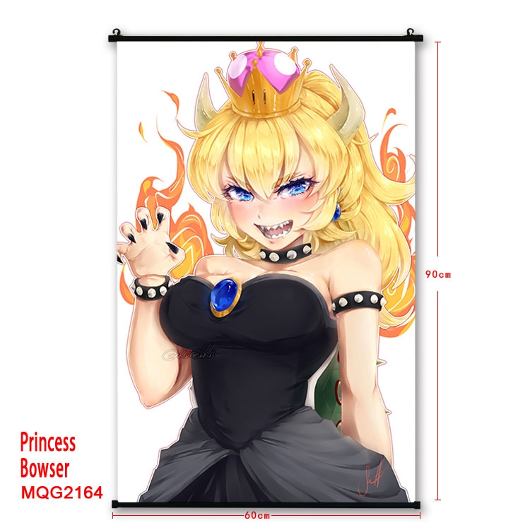 Princess Bowser Anime plastic pole cloth painting Wall Scroll 60X90CM MQG2164