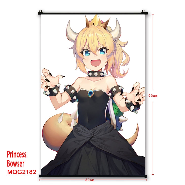 Princess Bowser Anime plastic pole cloth painting Wall Scroll 60X90CM MQG2182