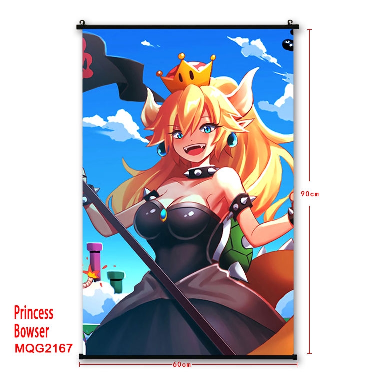 Princess Bowser Anime plastic pole cloth painting Wall Scroll 60X90CM MQG2167