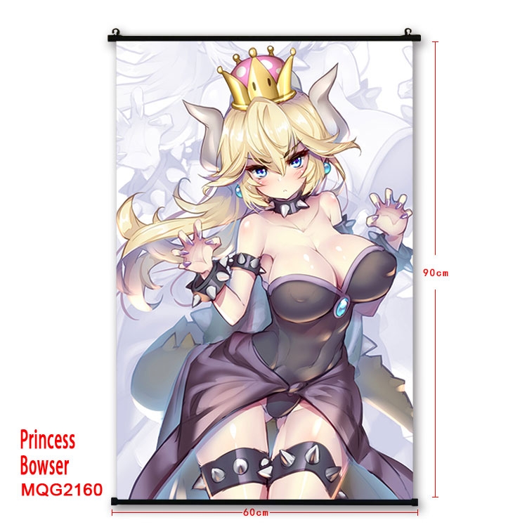 Princess Bowser Anime plastic pole cloth painting Wall Scroll 60X90CM MQG2160