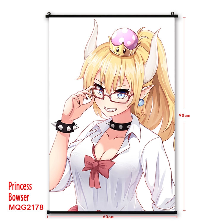 Princess Bowser Anime plastic pole cloth painting Wall Scroll 60X90CM MQG2178