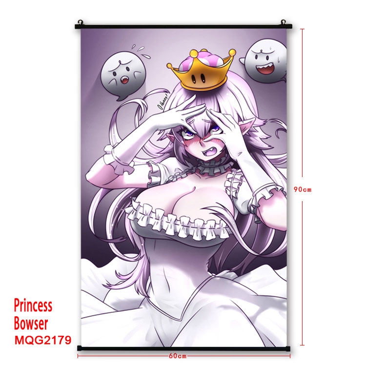 Princess Bowser Anime plastic pole cloth painting Wall Scroll 60X90CM MQG2171