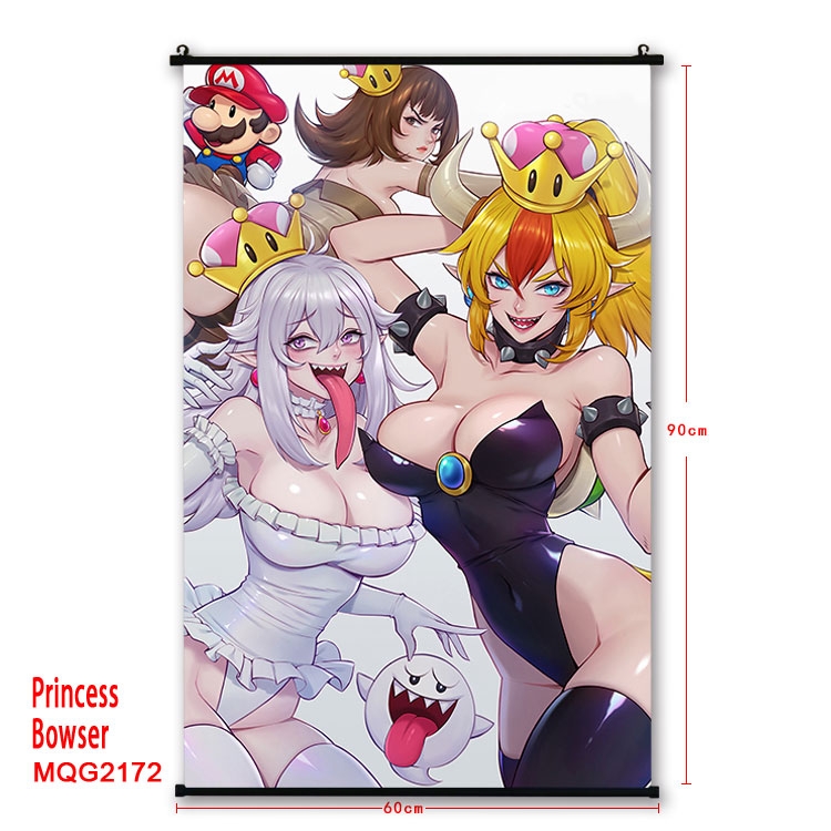 Princess Bowser Anime plastic pole cloth painting Wall Scroll 60X90CM MQG2172