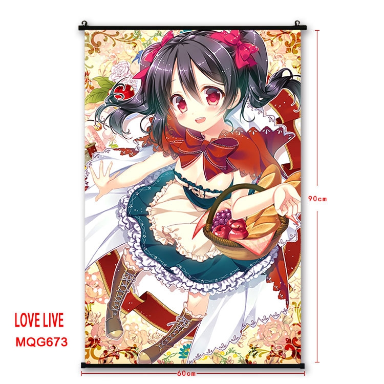Love Live Anime plastic pole cloth painting Wall Scroll 60X90CM MQG673