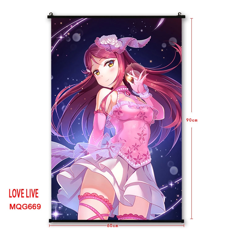 Love Live Anime plastic pole cloth painting Wall Scroll 60X90CM MQG669