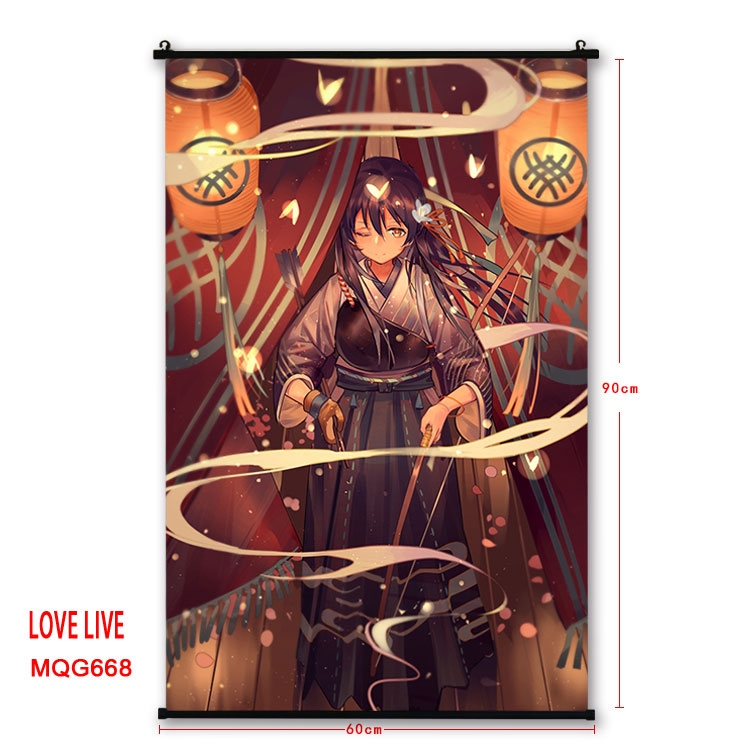 Love Live Anime plastic pole cloth painting Wall Scroll 60X90CM MQG668