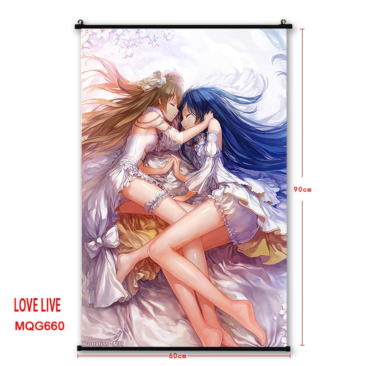Love Live Anime plastic pole cloth painting Wall Scroll 60X90CM MQG663