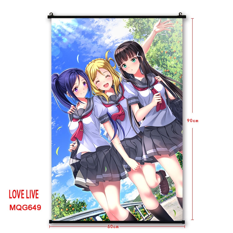 Love Live Anime plastic pole cloth painting Wall Scroll 60X90CM MQG649