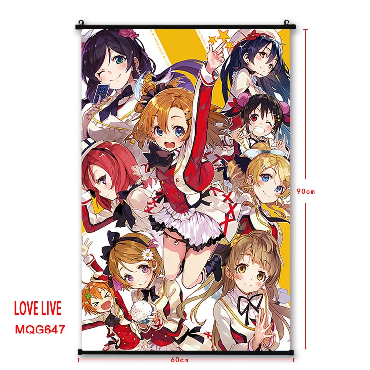 Love Live Anime plastic pole cloth painting Wall Scroll 60X90CM MQG647