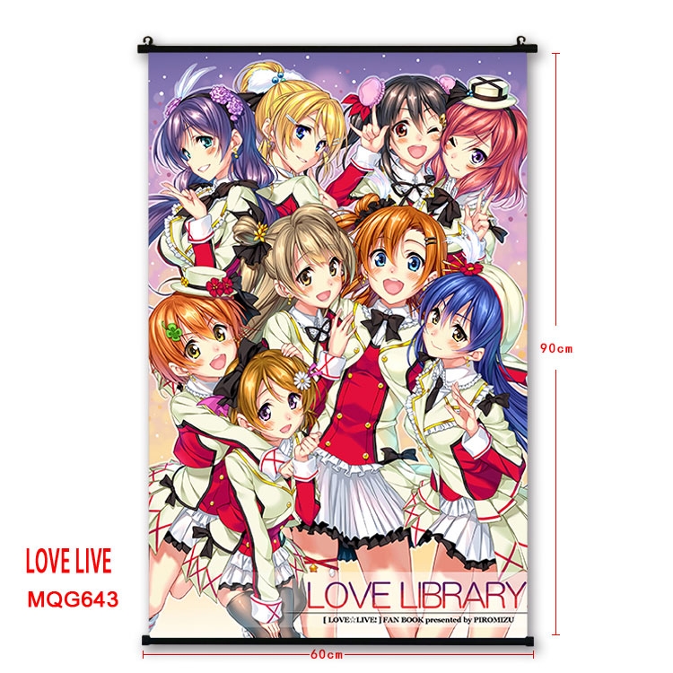 Love Live Anime plastic pole cloth painting Wall Scroll 60X90CM MQG643