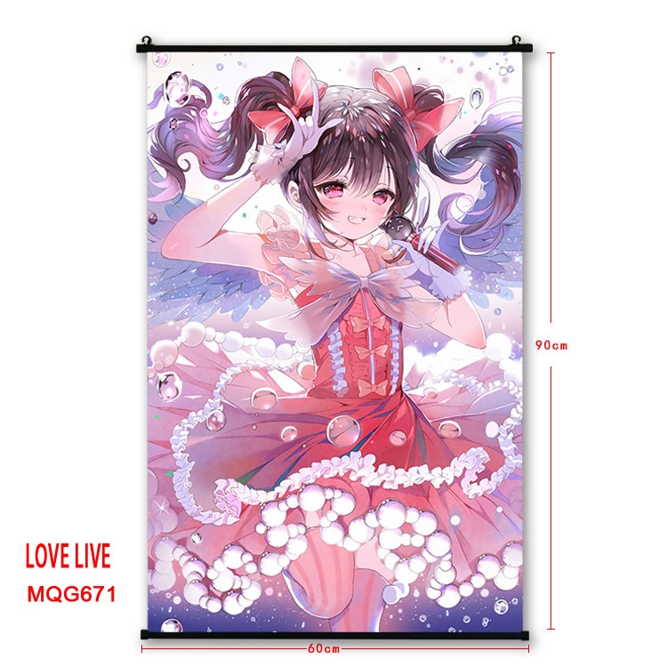 Love Live Anime plastic pole cloth painting Wall Scroll 60X90CM MQG671