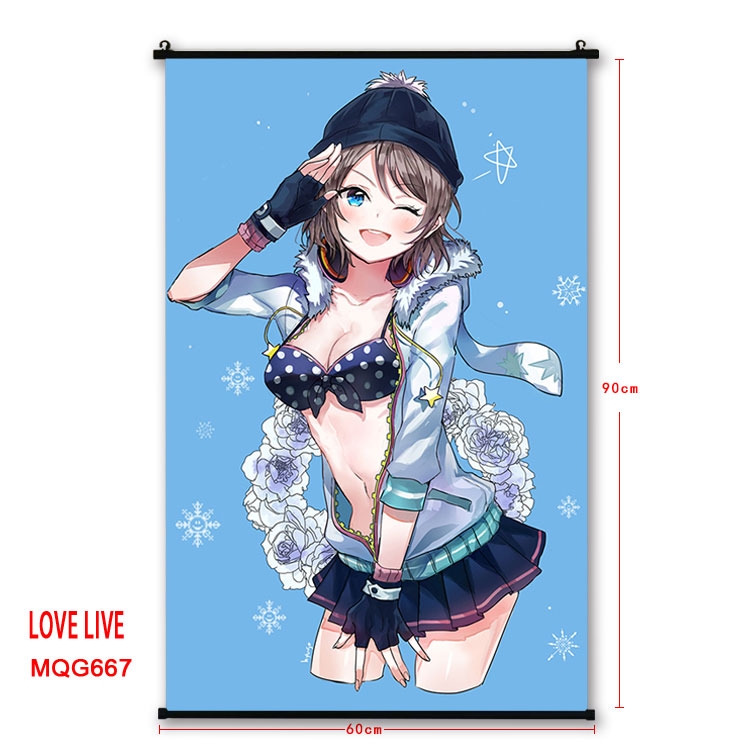 Love Live Anime plastic pole cloth painting Wall Scroll 60X90CM MQG667