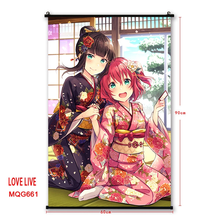 Love Live Anime plastic pole cloth painting Wall Scroll 60X90CM MQG661