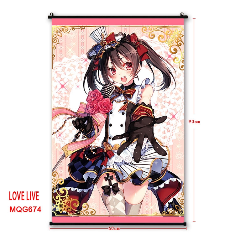 Love Live Anime plastic pole cloth painting Wall Scroll 60X90CM MQG674