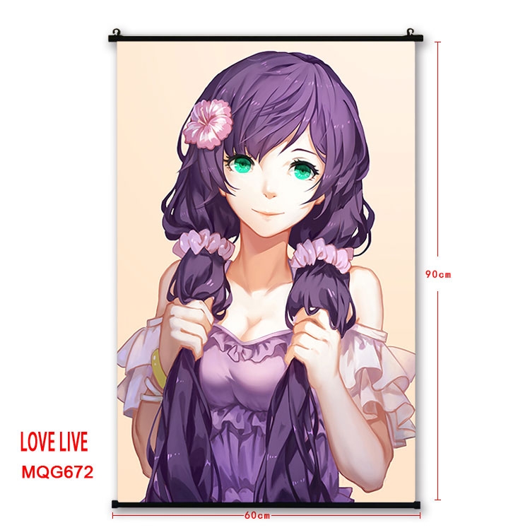 Love Live Anime plastic pole cloth painting Wall Scroll 60X90CM MQG672