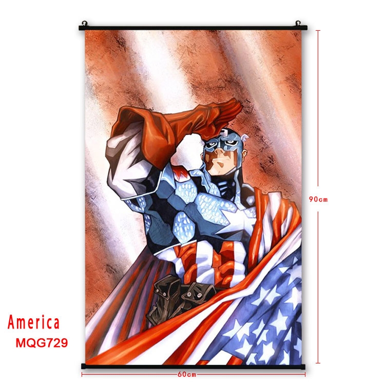 American Flag plastic pole cloth painting Wall Scroll 60X90CM  MQG729 