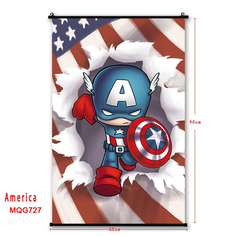 American Flag plastic pole cloth painting Wall Scroll 60X90CM  MQG727 