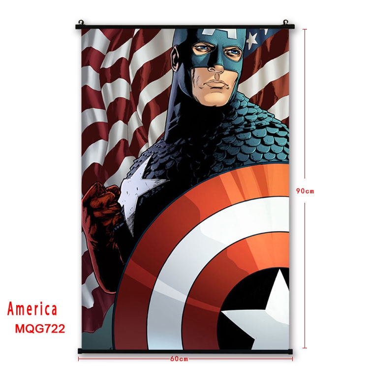 American Flag plastic pole cloth painting Wall Scroll 60X90CM  MQG722 
