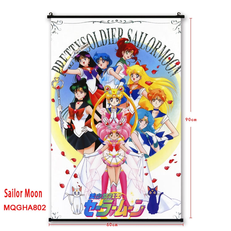 Sailormoon Anime plastic pole cloth painting Wall Scroll 60X90CM MQGHA789