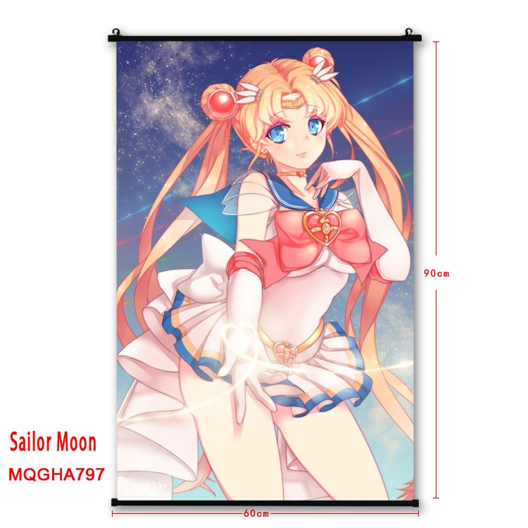 Sailormoon Anime plastic pole cloth painting Wall Scroll 60X90CM MQGHA797