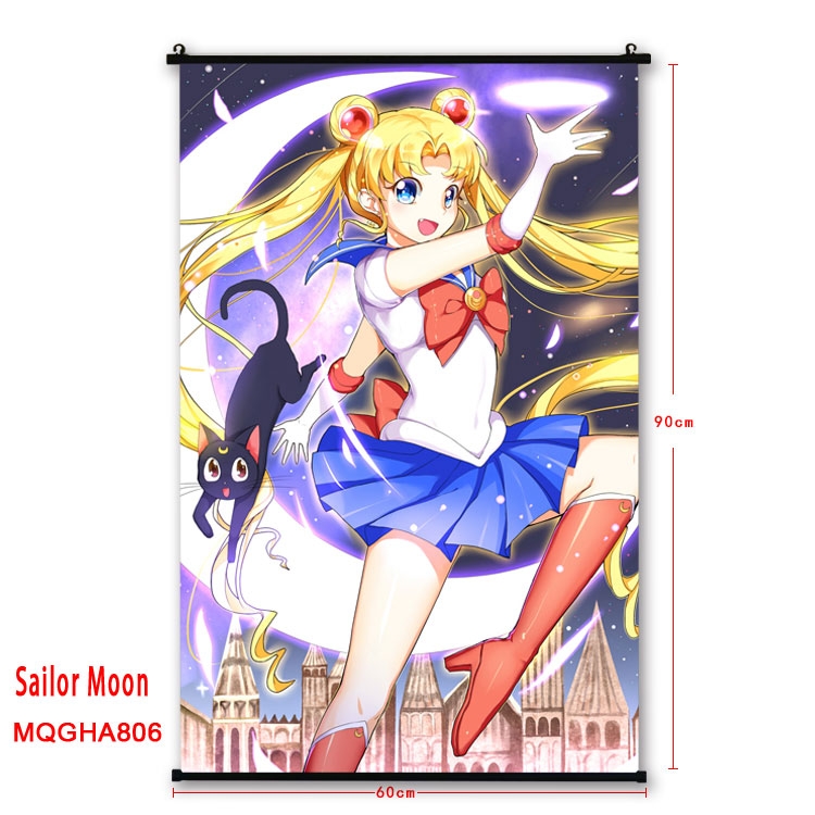 Sailormoon Anime plastic pole cloth painting Wall Scroll 60X90CM MQGHA811