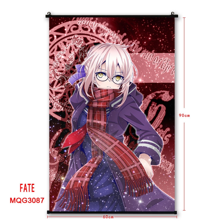 Fate stay night Anime plastic pole cloth painting Wall Scroll 60X90CM MQG3087