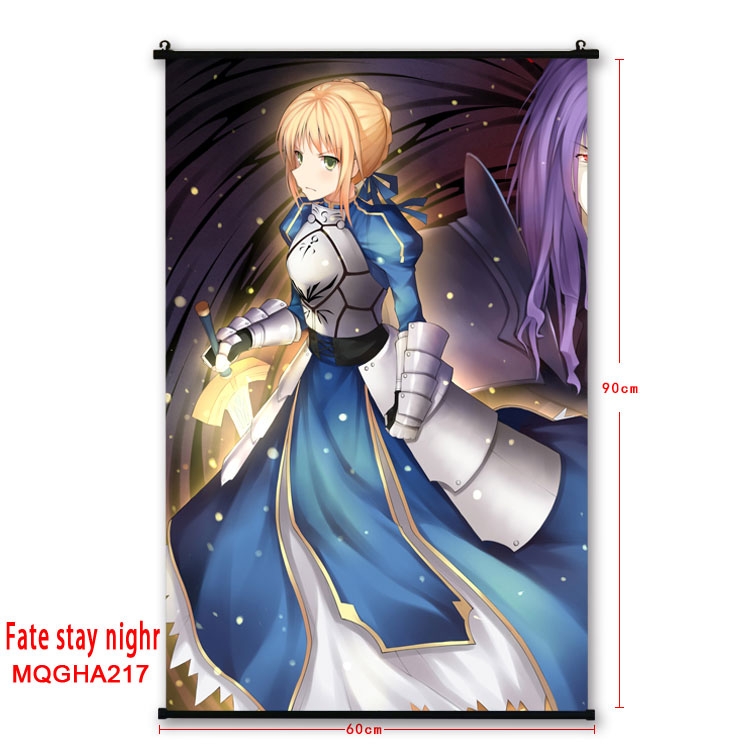 Fate stay night Anime plastic pole cloth painting Wall Scroll 60X90CM MQGHA217