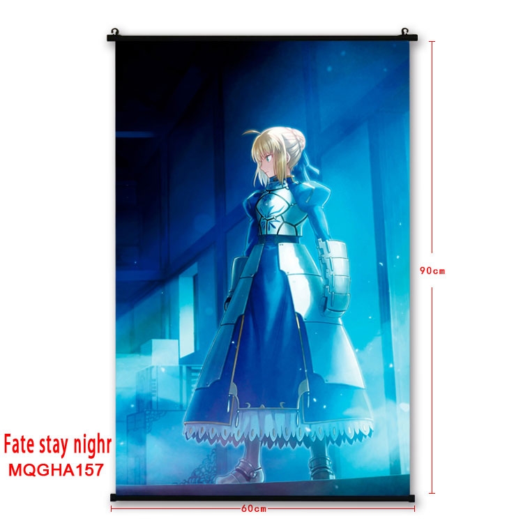 Fate stay night Anime plastic pole cloth painting Wall Scroll 60X90CM MQGHA157