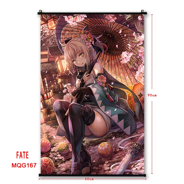 Fate stay night Anime plastic pole cloth painting Wall Scroll 60X90CM MQG167