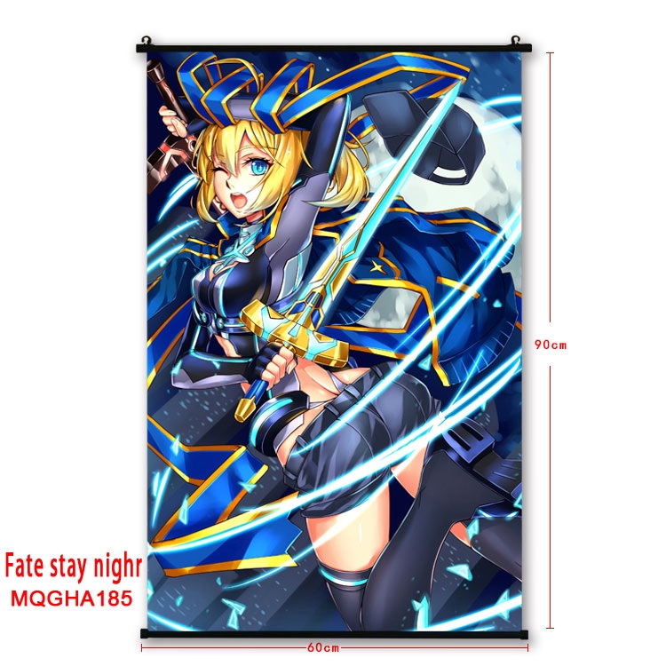 Fate stay night Anime plastic pole cloth painting Wall Scroll 60X90CM MQGHA185