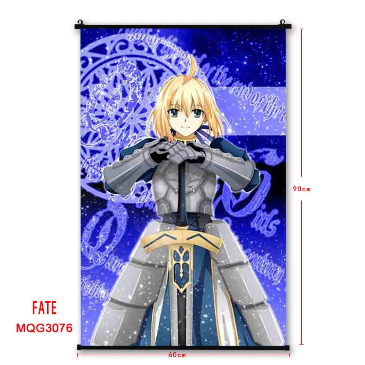 Fate stay night Anime plastic pole cloth painting Wall Scroll 60X90CM MQG3076