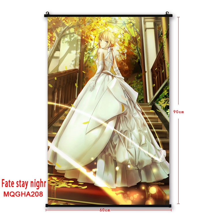 Fate stay night Anime plastic pole cloth painting Wall Scroll 60X90CM MQGHA208