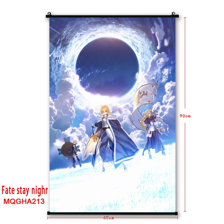 Fate stay night Anime plastic pole cloth painting Wall Scroll 60X90CM MQGHA213