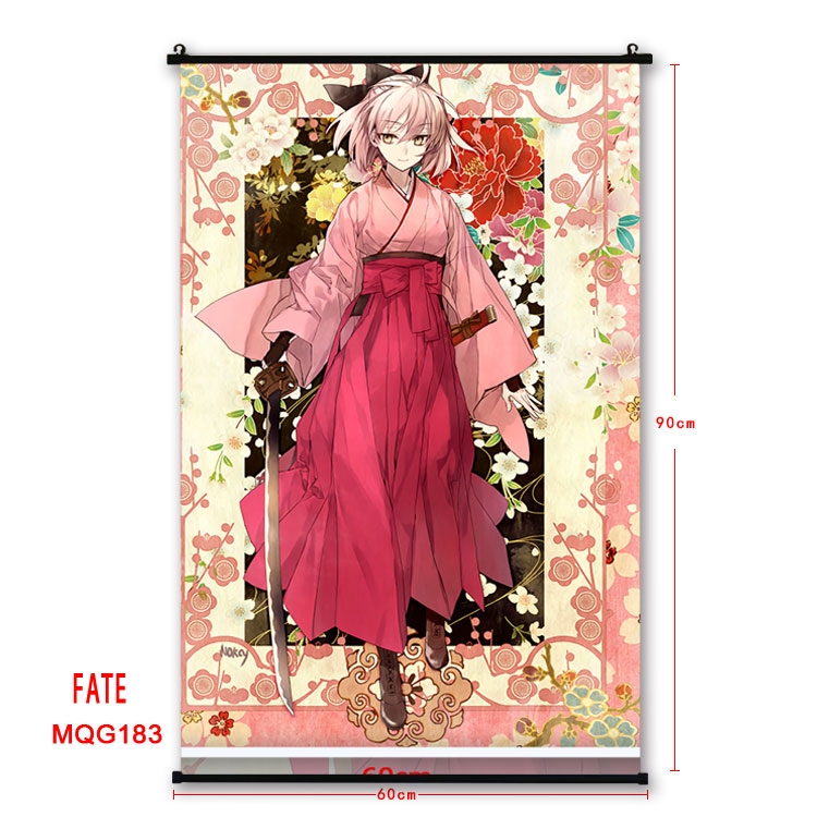 Fate stay night Anime plastic pole cloth painting Wall Scroll 60X90CM MQG183