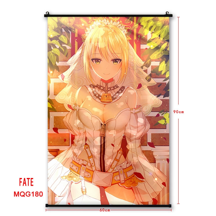 Fate stay night Anime plastic pole cloth painting Wall Scroll 60X90CM MQG180