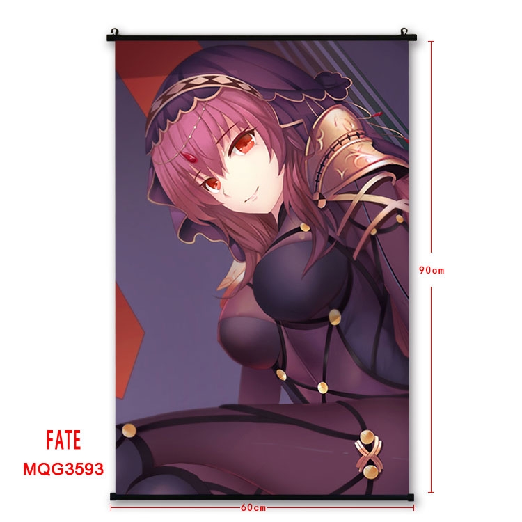 Fate stay night Anime plastic pole cloth painting Wall Scroll 60X90CM MQG3593