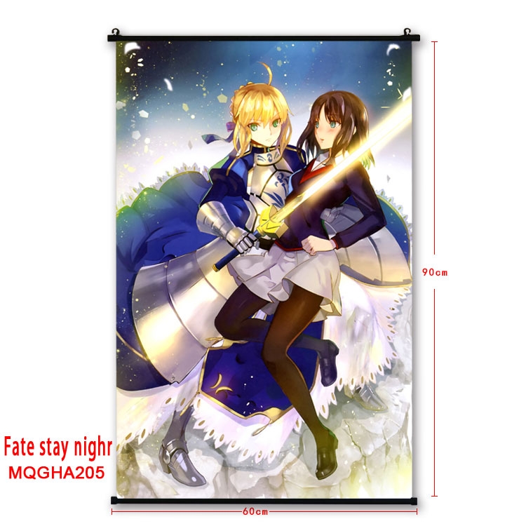 Fate stay night Anime plastic pole cloth painting Wall Scroll 60X90CM MQGHA205