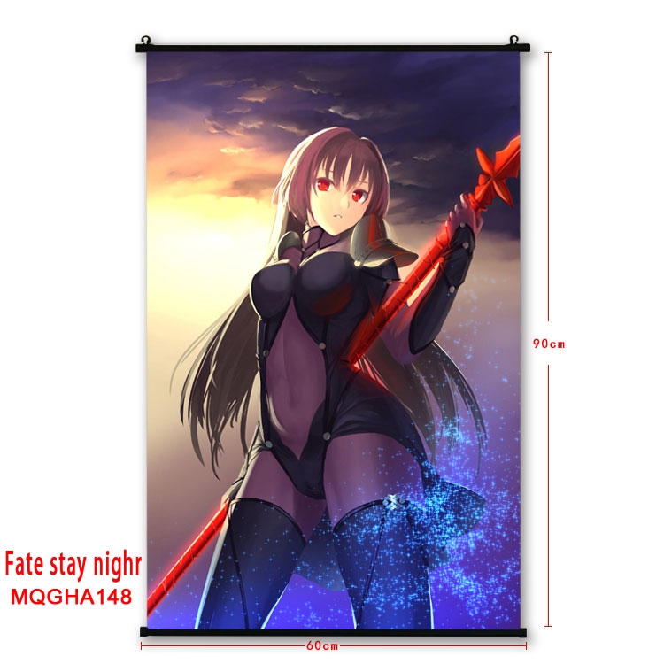 Fate stay night Anime plastic pole cloth painting Wall Scroll 60X90CM MQGHA148